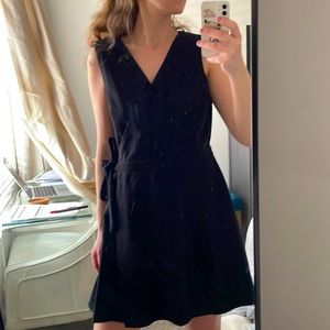 J Crew wrap mini little black dress